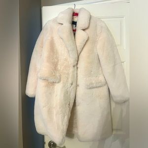 Kendall and Kylie faux fur ecru jacket